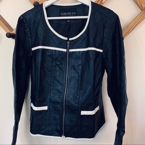 Forever 21 Plus Black Faux Leather Jacket XL